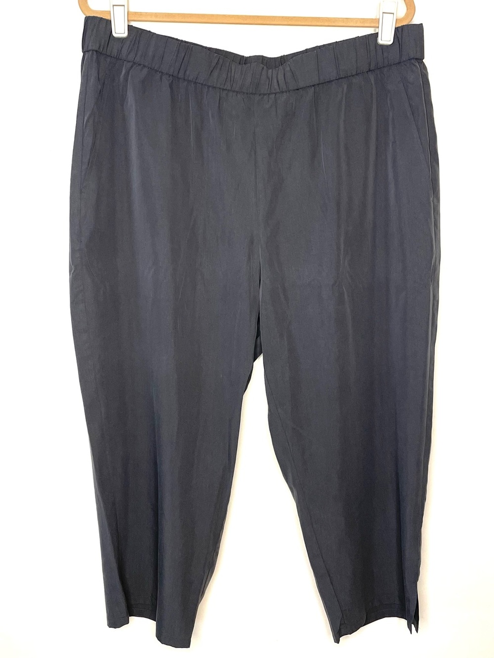 Eileen Fisher Sandwashed Tencel Slouchy Pants Capri Pull On New Gray Size XL